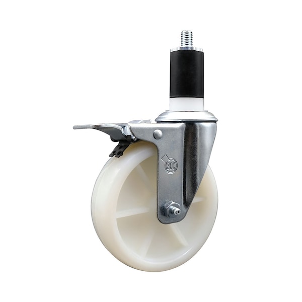 5'' Nylon Swivel 1-1/2'' Expanding Stem Caster Total Lock Brake